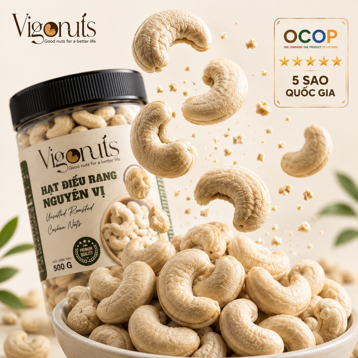Vigonuts Original Roasted Cashews 160g